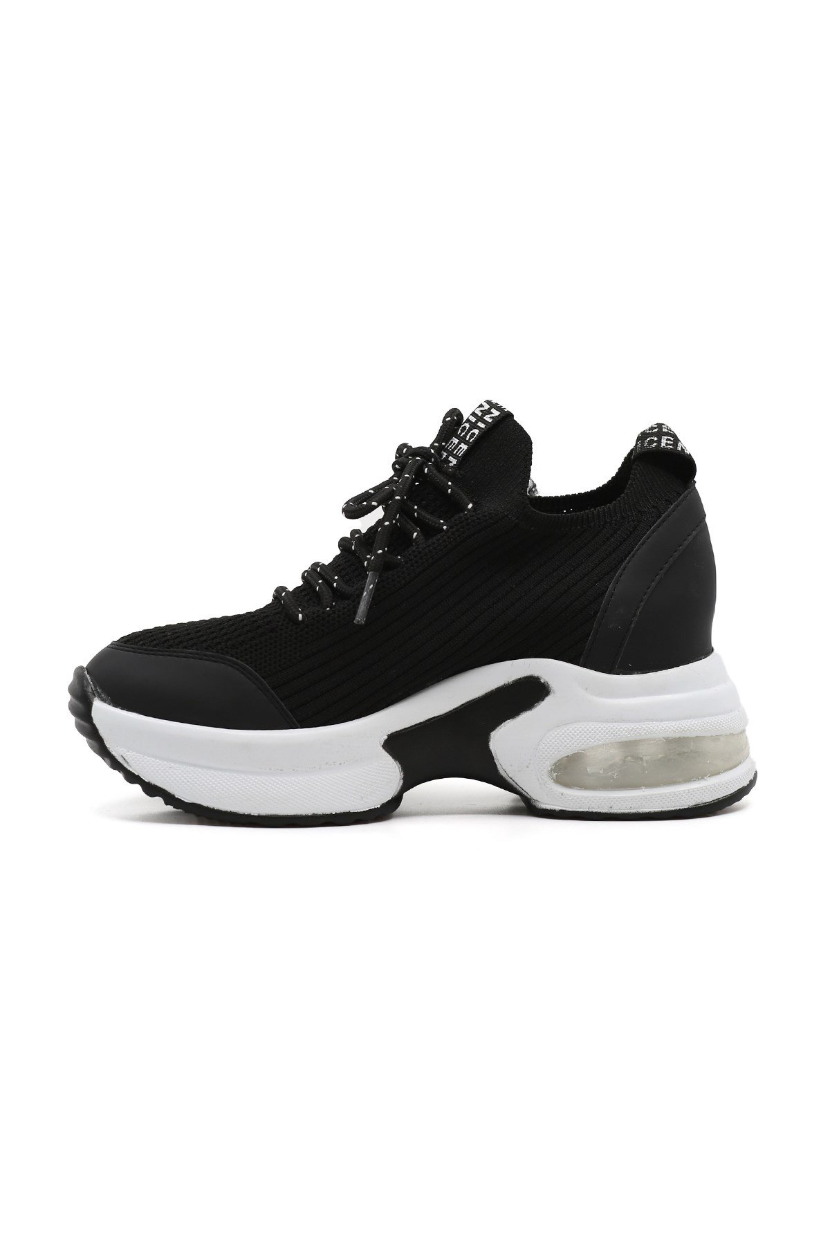 Afrodi̇t Model 10 Cm Gi̇zli̇ Topuk Tri̇ko Detayli Spor Sneakers Spor Ayakkabi Siy.bey