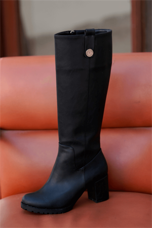 Lisa Model 5 Cm Topuklu Uzun Çizme Siyah